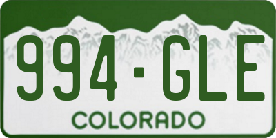 CO license plate 994GLE