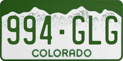 CO license plate 994GLG