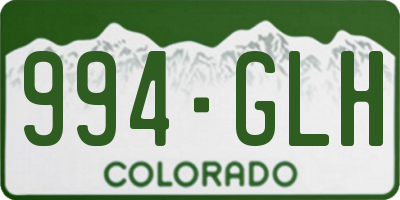 CO license plate 994GLH