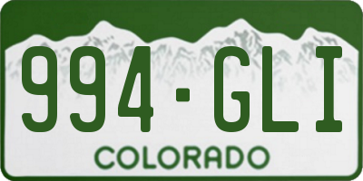 CO license plate 994GLI