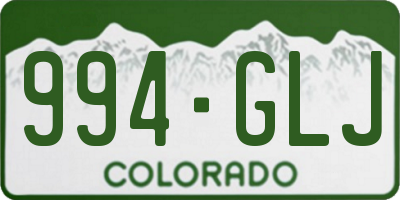CO license plate 994GLJ