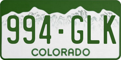 CO license plate 994GLK