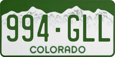CO license plate 994GLL