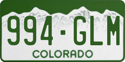 CO license plate 994GLM
