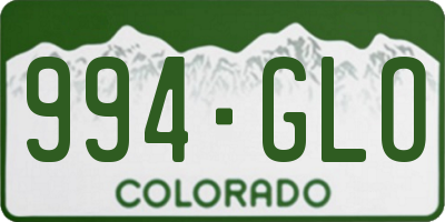 CO license plate 994GLO