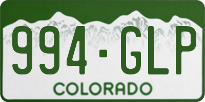 CO license plate 994GLP
