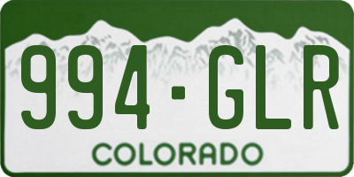 CO license plate 994GLR