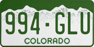 CO license plate 994GLU