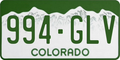 CO license plate 994GLV