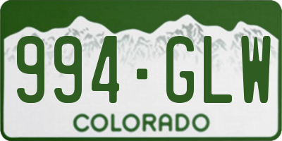 CO license plate 994GLW