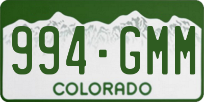 CO license plate 994GMM
