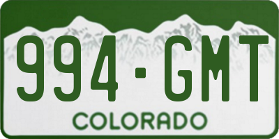 CO license plate 994GMT