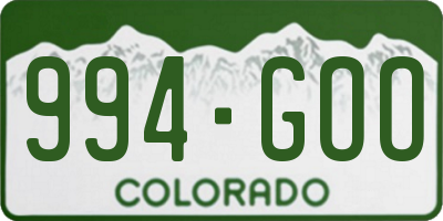 CO license plate 994GOO
