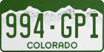 CO license plate 994GPI