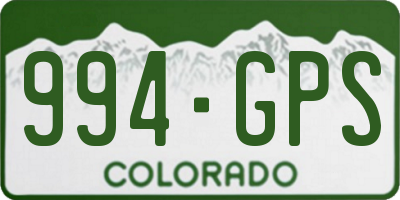 CO license plate 994GPS
