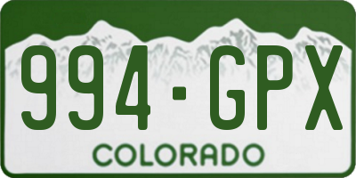 CO license plate 994GPX