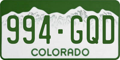 CO license plate 994GQD