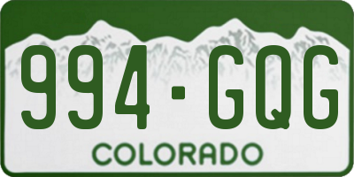 CO license plate 994GQG