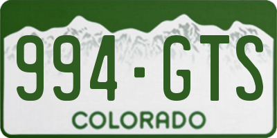 CO license plate 994GTS