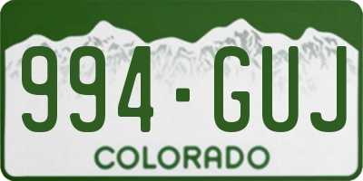 CO license plate 994GUJ