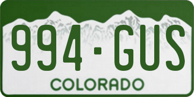 CO license plate 994GUS