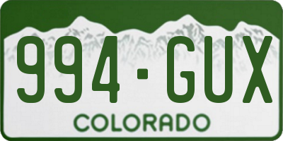 CO license plate 994GUX