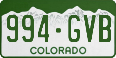 CO license plate 994GVB