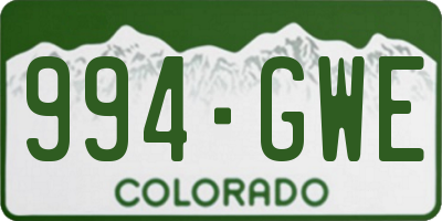 CO license plate 994GWE