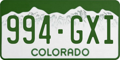 CO license plate 994GXI