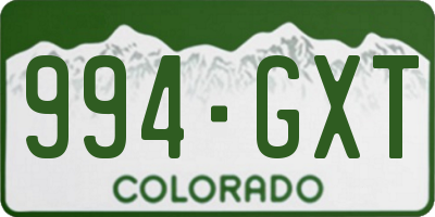 CO license plate 994GXT