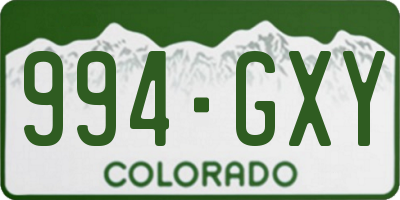 CO license plate 994GXY