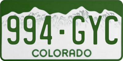 CO license plate 994GYC