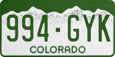 CO license plate 994GYK