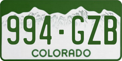 CO license plate 994GZB