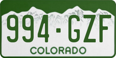 CO license plate 994GZF