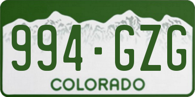 CO license plate 994GZG