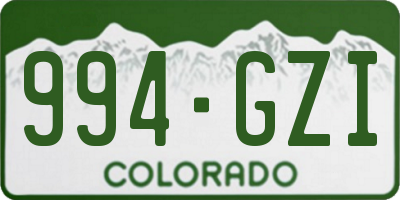 CO license plate 994GZI