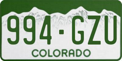 CO license plate 994GZU