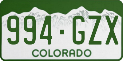 CO license plate 994GZX