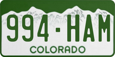 CO license plate 994HAM
