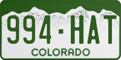 CO license plate 994HAT