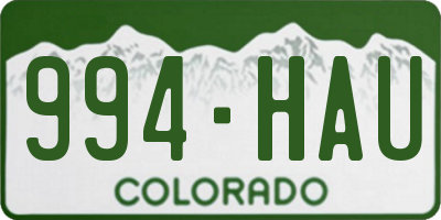 CO license plate 994HAU