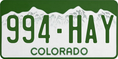 CO license plate 994HAY