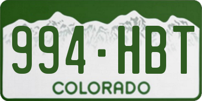 CO license plate 994HBT