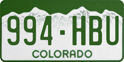CO license plate 994HBU