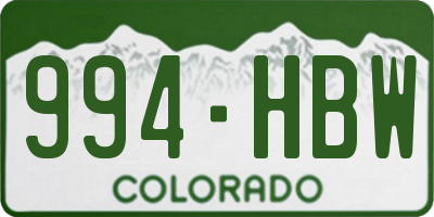 CO license plate 994HBW