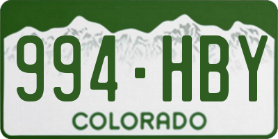 CO license plate 994HBY