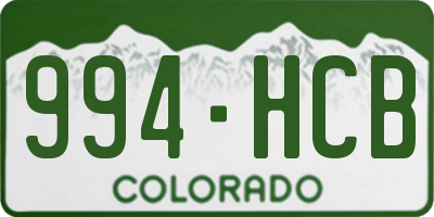 CO license plate 994HCB