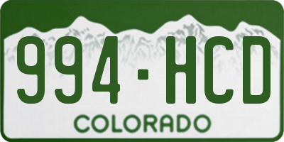 CO license plate 994HCD