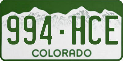 CO license plate 994HCE